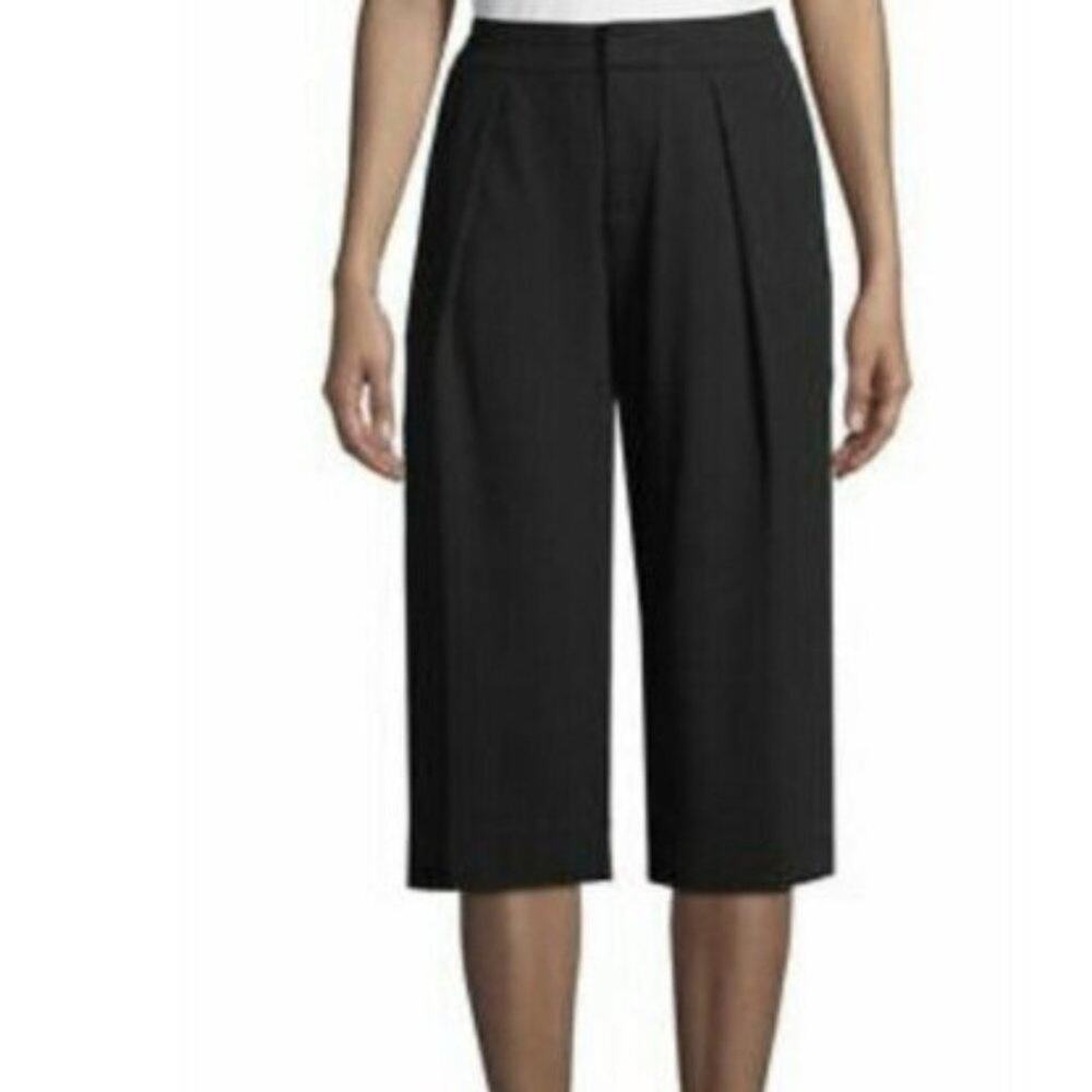 James Perse Culotte Pants 100% Cotton Jersey Knit Cropped Black Size 24